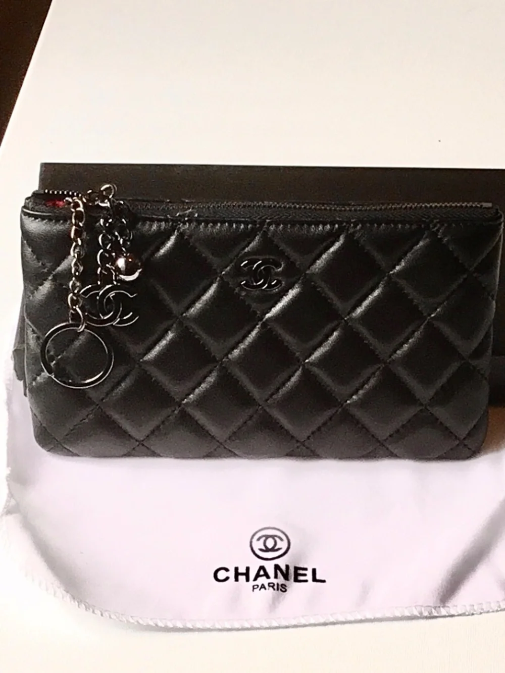 CHANEL LONG QULTED BLACK WALLET